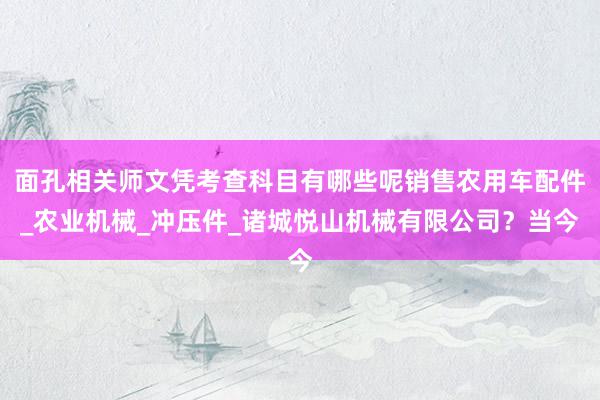 面孔相关师文凭考查科目有哪些呢销售农用车配件_农业机械_冲压件_诸城悦山机械有限公司？当今